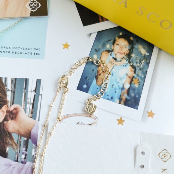 New Kendra Scott Ashton Heart Blush Ivory Mother-of-Pearl Short Necklace Gold - Picture 4 of 4